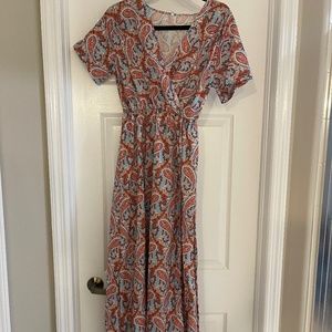 Paisley Print Maxi Dress